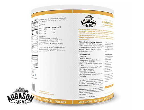 Augason Farms: Chicken-Flavored Vegetarian Meat Substitute Can